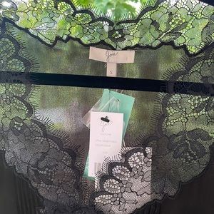 Joie brand sheer black with lace detail shirt